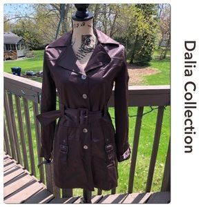 Dalia Collection Chocolate Brown Trench Coat